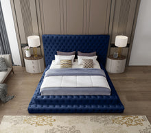 Load image into Gallery viewer, Revel Navy Velvet King Bed (3 Boxes)
