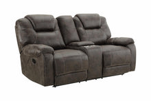 Load image into Gallery viewer, New Classic Furniture Anton Dual Recliner Console Loveseat in Chocolate image
