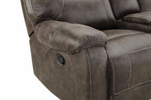 Load image into Gallery viewer, New Classic Furniture Anton Dual Recliner Console Loveseat with Power Footrest in Chocolate
