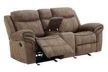 Load image into Gallery viewer, New Classic Furniture Harley Glider Console Loveseat with Power Footrest in Light Brown
