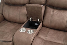 Load image into Gallery viewer, New Classic Furniture Harley Glider Console Loveseat with Dual Recliners in Light Brown
