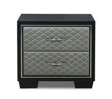 Load image into Gallery viewer, New Classic Furniture Luxor 2 Drawer Nightstand in Black/Silver
