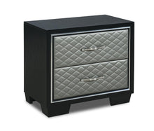 Load image into Gallery viewer, New Classic Furniture Luxor 2 Drawer Nightstand in Black/Silver image
