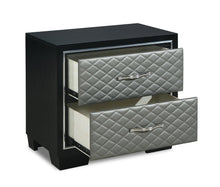 Load image into Gallery viewer, New Classic Furniture Luxor 2 Drawer Nightstand in Black/Silver
