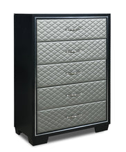 Load image into Gallery viewer, New Classic Furniture Luxor 5 Drawer Chest in Black/Silver image
