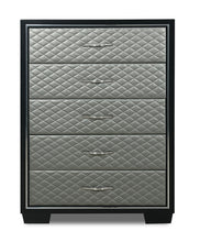 Load image into Gallery viewer, New Classic Furniture Luxor 5 Drawer Chest in Black/Silver
