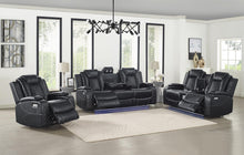 Load image into Gallery viewer, New Classic Furniture Orion Console Loveseat with Dual Recliners in Black
