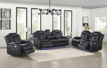 Load image into Gallery viewer, New Classic Furniture Orion Console Loveseat with Power Headrest and Footrest in Black
