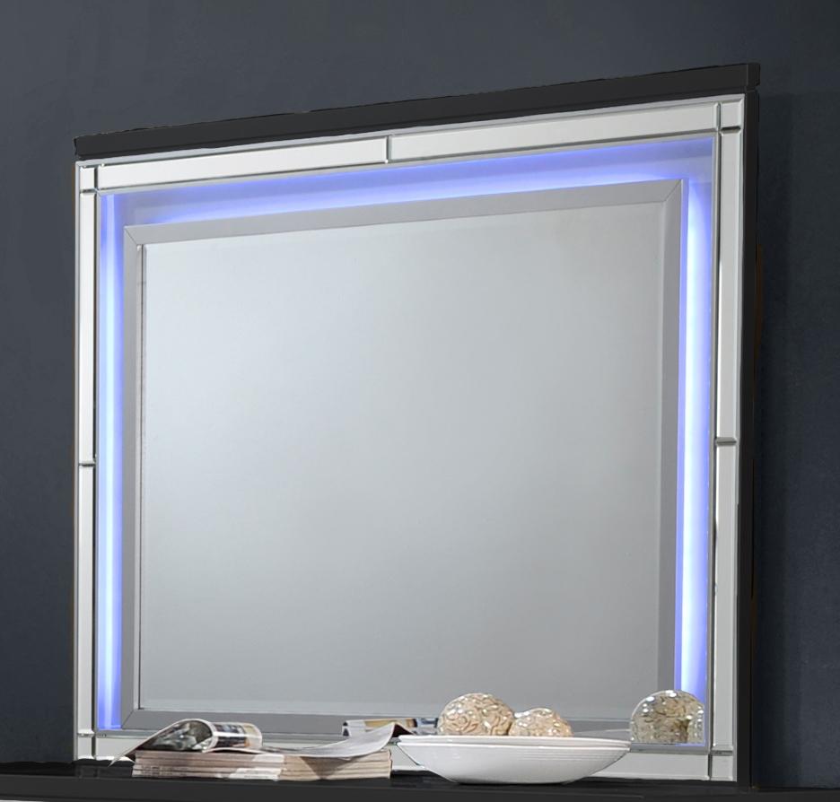 New Classic Furniture Valentino Lighted Mirror in Black image