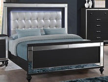 Load image into Gallery viewer, New Classic Furniture Valentino Queen Lighted Panel Bed in Black image

