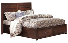 Load image into Gallery viewer, New Classic Kensington California King Low Profile Bed with Storage Footboard in Burnished Cherry
