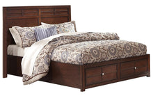 Load image into Gallery viewer, New Classic Kensington King Low Profile Bed with Storage Footboard in Burnished Cherry
