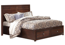 Load image into Gallery viewer, New Classic Kensington Queen Low Profile Bed with Storage Footboard in Burnished Cherry
