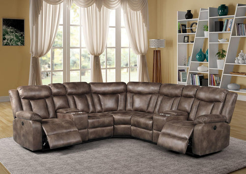 New Classic Stewart Power Sectional Living Room Set in Adobe image