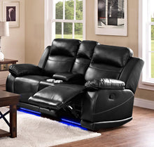 Load image into Gallery viewer, New Classic Vega Dual Recliner Console Loveseat in Premiere Black image
