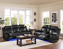 Load image into Gallery viewer, New Classic Vega Dual Recliner Console Loveseat in Premiere Black
