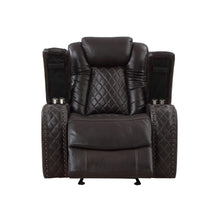 Load image into Gallery viewer, JOSHUA LEATHER GLIDER RECLINER - DK BROWN
