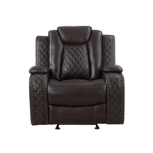 Load image into Gallery viewer, JOSHUA LEATHER GLIDER RECLINER - DK BROWN
