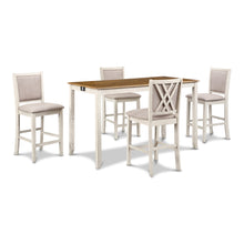 Load image into Gallery viewer, AMY 60&quot; COUNTER TABLE+CHAIRS W/STG (5 PC) -2 TONE BISQUE
