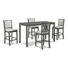 Load image into Gallery viewer, AMY 60&quot; COUNTER TABLE+CHAIRS W/STG (5 PCS) -GRAY
