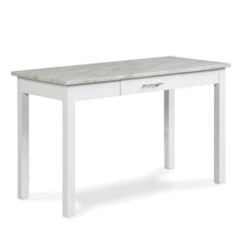 Load image into Gallery viewer, CELESTE DESK W/WHITE/GRAY FAUX MARBLE TOP-WHITE BASE

