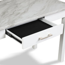 Load image into Gallery viewer, CELESTE DESK W/WHITE/GRAY FAUX MARBLE TOP-WHITE BASE
