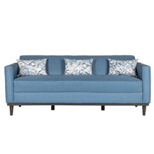 Load image into Gallery viewer, AIDEN SOFA W/3 THROW PILLOWS-BLUE
