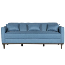 Load image into Gallery viewer, AIDEN SOFA W/3 THROW PILLOWS-BLUE
