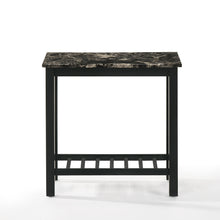 Load image into Gallery viewer, EDEN CHAIRSIDE TABLE-BLACK W/FAUX MARBLE TOP
