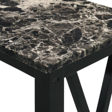 Load image into Gallery viewer, EDEN CHAIRSIDE TABLE-BLACK W/FAUX MARBLE TOP
