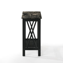 Load image into Gallery viewer, EDEN CHAIRSIDE TABLE-BLACK W/FAUX MARBLE TOP
