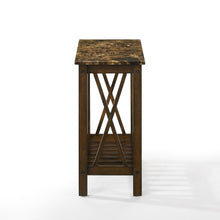 Load image into Gallery viewer, EDEN CHAIRSIDE TABLE-BROWN W/GRAY FAUX MARBLE TOP
