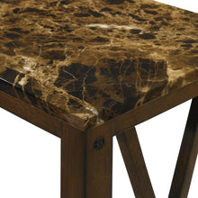 Load image into Gallery viewer, EDEN CHAIRSIDE TABLE-BROWN W/GRAY FAUX MARBLE TOP
