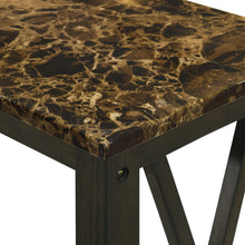 Load image into Gallery viewer, EDEN CHAIRSIDE TABLE-ESPRESSO W/FAUX MARBLE TOP
