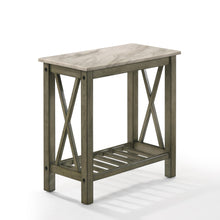 Load image into Gallery viewer, EDEN CHAIRSIDE TABLE-GRAY W/FAUX MARBLE TOP
