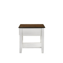 Load image into Gallery viewer, EVANDER END TABLE WITH DRAWER-TWO TONE CREME/BROWN
