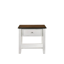 Load image into Gallery viewer, EVANDER END TABLE WITH DRAWER-TWO TONE CREME/BROWN
