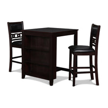 Load image into Gallery viewer, GIA 30&quot; COUNTER TABLE W/2 CHAIRS &amp; STG SHELF-EBONY
