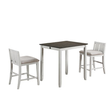 Load image into Gallery viewer, HESTON 36&quot; STORAGE COUNTER TABLE SET W/2 CHAIRS-WHITE/GRAY
