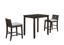 Load image into Gallery viewer, HESTON 36&quot; STORAGE COUNTER TABLE SET W/2 CHAIRS-CHERRY
