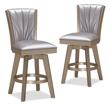 Load image into Gallery viewer, JAZZ 24&quot; SWIVEL COUNTER STOOL-PEARL/GOLD
