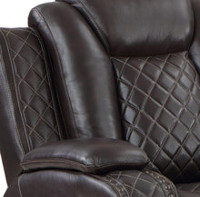 Load image into Gallery viewer, JOSHUA LEATHER GLIDER RECLINER - DK BROWN
