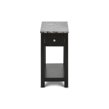 Load image into Gallery viewer, NOAH END TABLE WITH DRAWER-BLACK W/ FAUX MARBLE TOP
