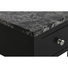 Load image into Gallery viewer, NOAH END TABLE WITH DRAWER-BLACK W/ FAUX MARBLE TOP
