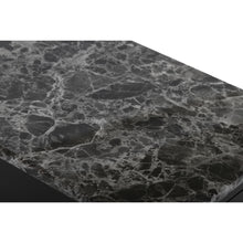 Load image into Gallery viewer, NOAH END TABLE WITH DRAWER-BLACK W/ FAUX MARBLE TOP
