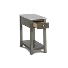 Load image into Gallery viewer, NOAH END TABLE WITH DRAWER-GRAY W/FAUX MARBLE TOP
