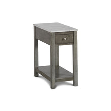 Load image into Gallery viewer, NOAH END TABLE WITH DRAWER-GRAY W/FAUX MARBLE TOP
