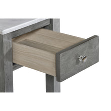 Load image into Gallery viewer, NOAH END TABLE WITH DRAWER-GRAY W/FAUX MARBLE TOP
