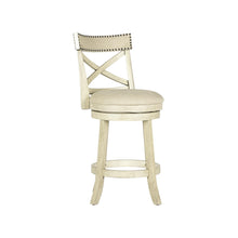 Load image into Gallery viewer, YORK 24&quot; COUNTER STOOL-ANT WHITE W/FABRIC SEAT
