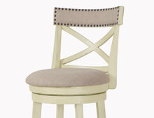 Load image into Gallery viewer, YORK 29&quot; BAR STOOL-ANT WHITE W/FABRIC SEAT
